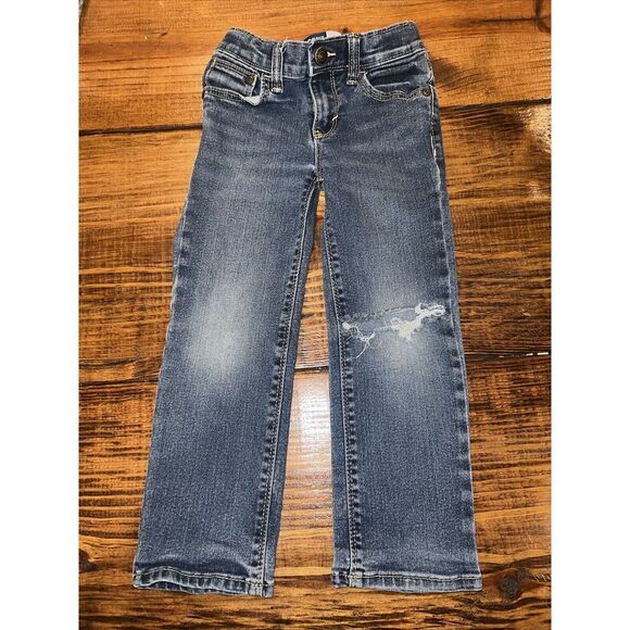 Old Navy Boys 4T Straight Leg Adjustable‎ Waist Distressed Jeans - Picture 1 of 5